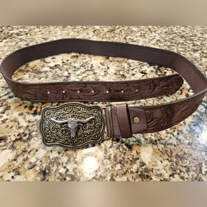 Mens cowboy belt & buckle
